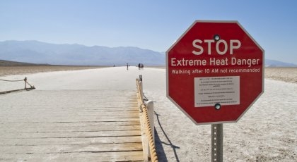 Stop sign before entering the desert